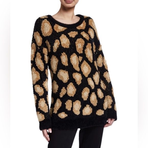 Michael Kors Sweaters - MICHAEL Michael Kors Fuzzy Leopard Knit Sweater – Size S